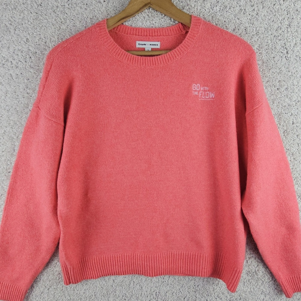 Crayola X‎ Kohl's Colab Go with the Flow Pink Sweater Women's Large